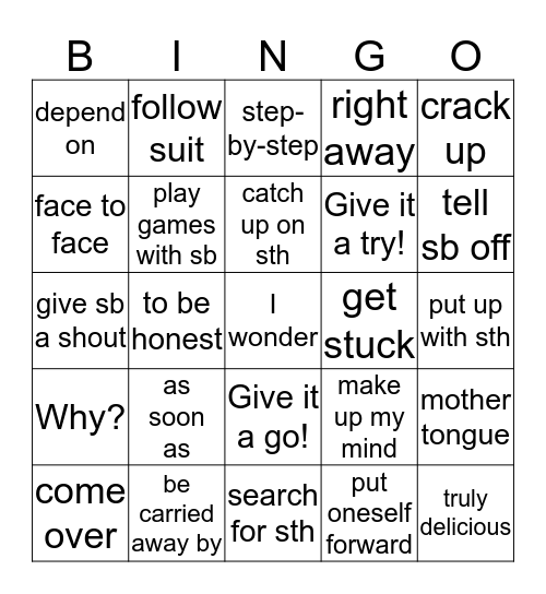 Unit 1-4, repetition, form 6 Bingo Card