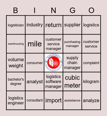 Logistics Vocabulary Bingo Card