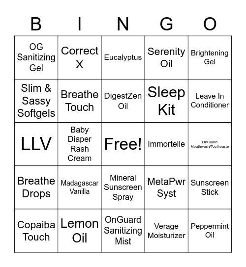 Naturally Resilient Bingo Night Bingo Card