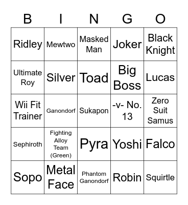 SSBU Bingo REMIX by Bewbie Bingo Card