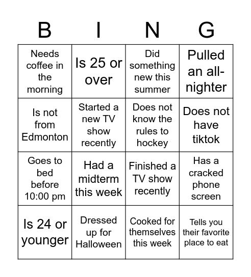 Awaken Bingo Card