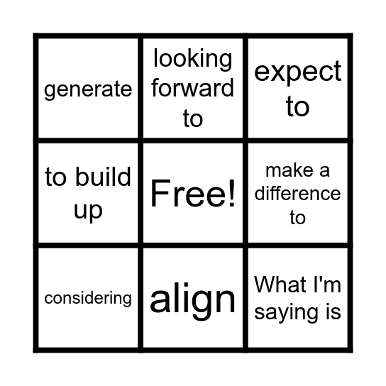 Business English Bingo Card