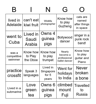 Woodruff lab Bingo Card