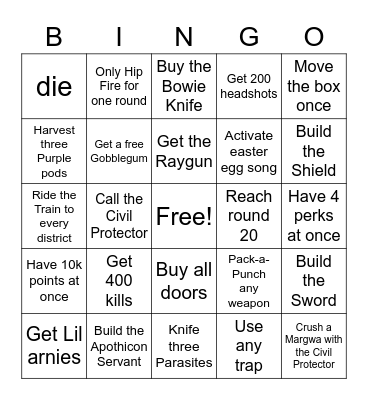 SHINGO Bingo Card