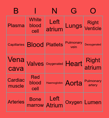 Heart Bingo Card