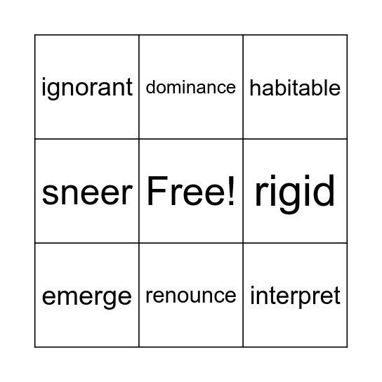 Unit 2 Week 3 & Previous Bingo Card