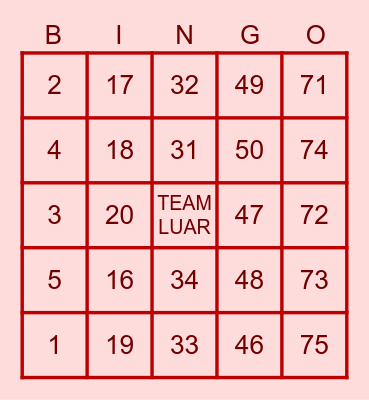 TANTUSAN MO NA GURL Bingo Card