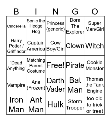 Halloween Bingo Card