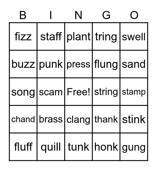 Just Words Unit 3 Review Bingo Card