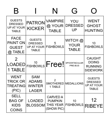 HALLOWEENIE Bingo Card