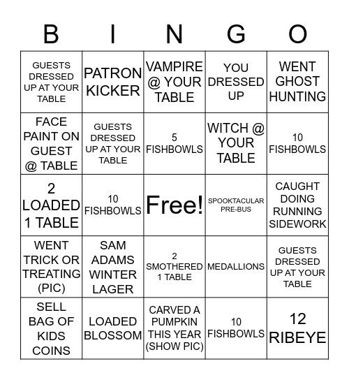 HALLOWEENIE Bingo Card