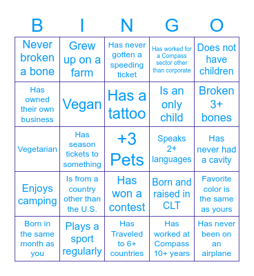 Strategic Projects Bingo Card