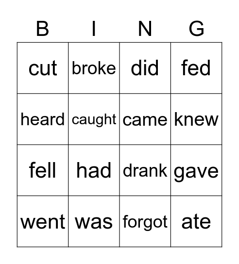 Nieregularne b-l Steps Plus 6 Bingo Card