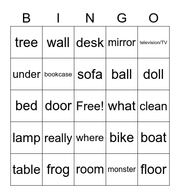 OD1, 3B and 4A Bingo Card