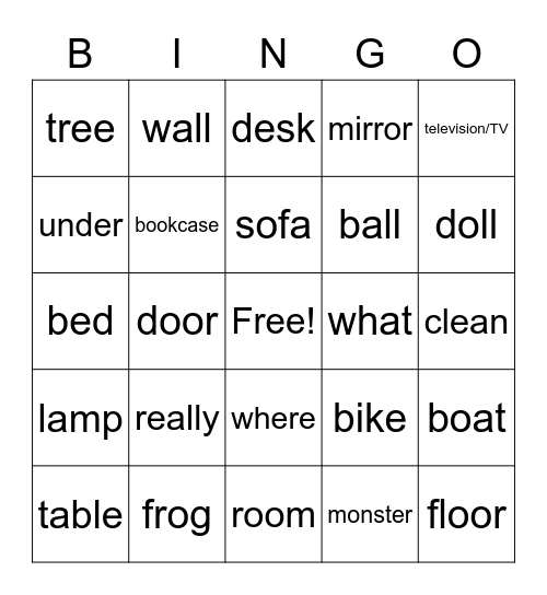 OD1, 3B and 4A Bingo Card