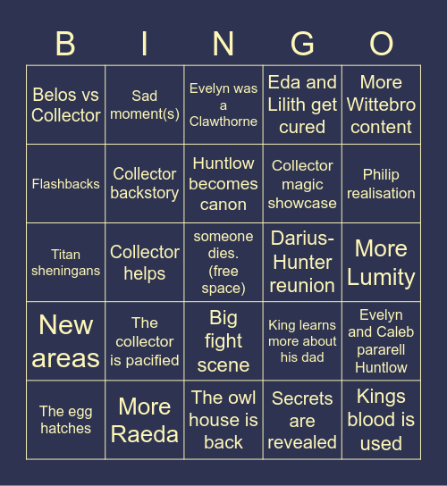 For The Future Bingo Card