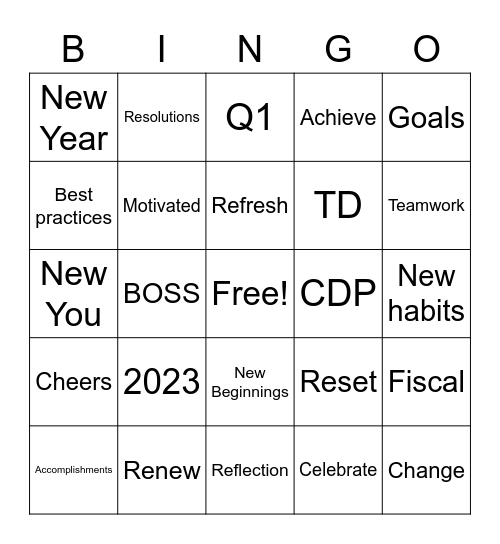 F23 New Years BINGO Card