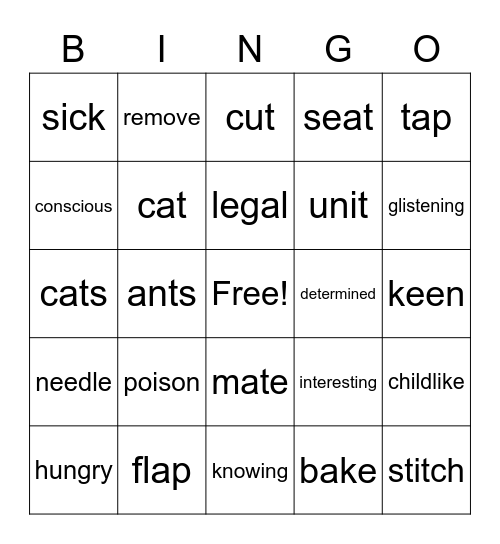 Test1 Bingo Card