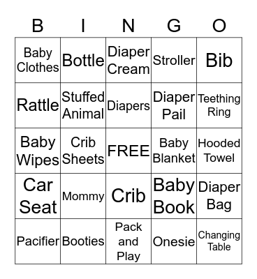 LORI'S BABY SHOWER BINGO Card