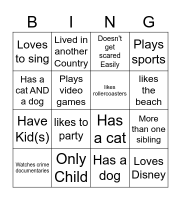 Ice Breaker Bingo Card