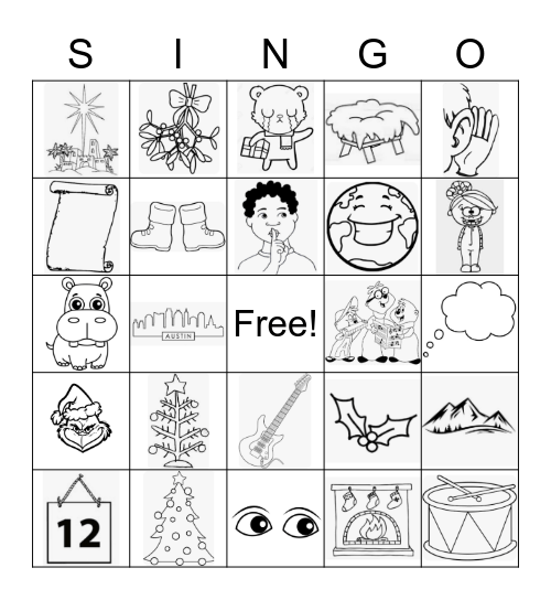 Christmas Carol-Oke Bingo Card