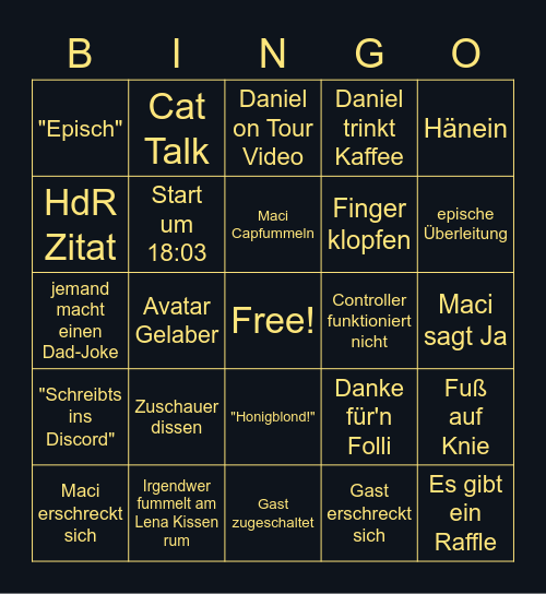 Indie Late Night - Horror Bingo Card