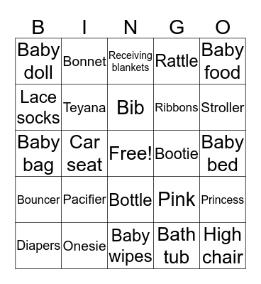 Princess Teyana Bingo Card