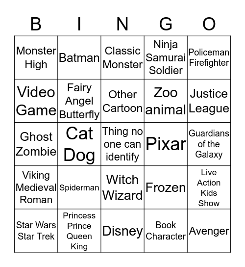 Halloween Bingo Card