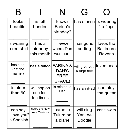 FIND SOMEONE WHO..... Bingo Card