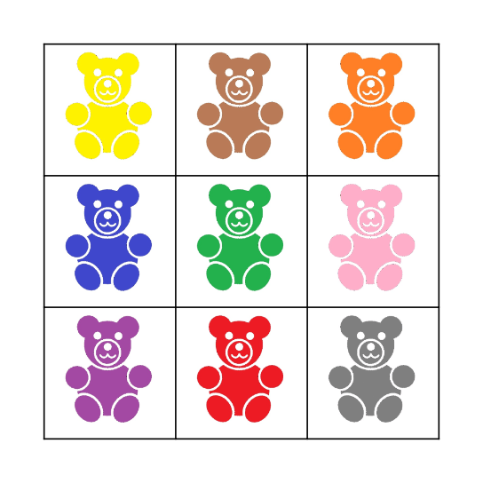 Teddy Bear Bingo Card