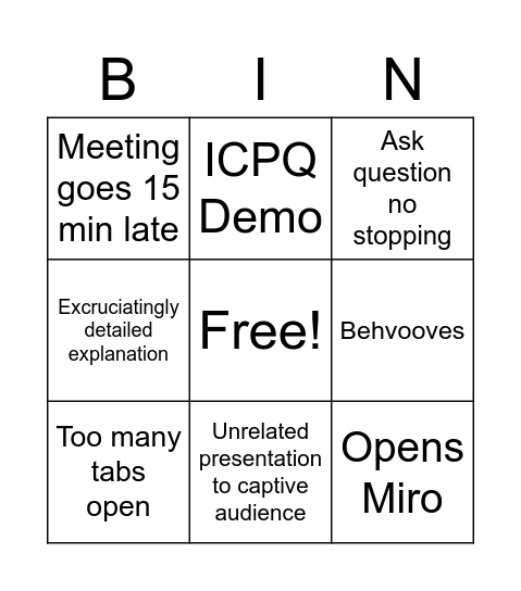 Bingo w/ David Bingo Card