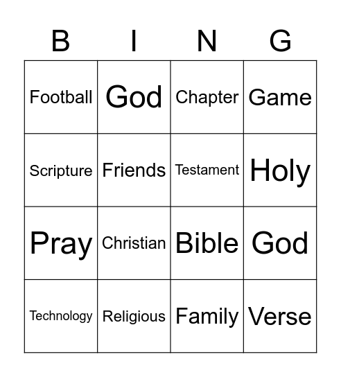 Aiken High FCA Bingo Card