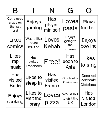 English advanced Bingo Card