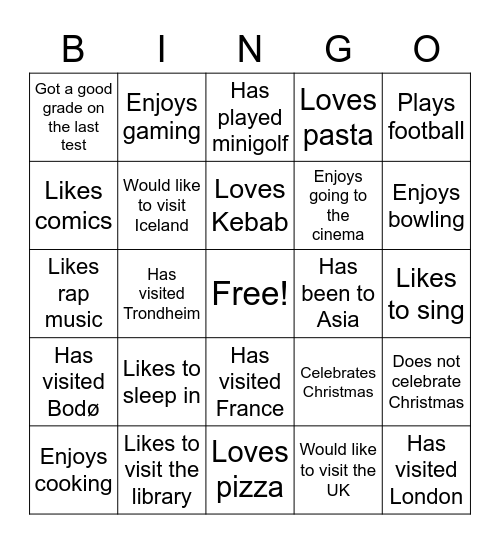 English advanced Bingo Card