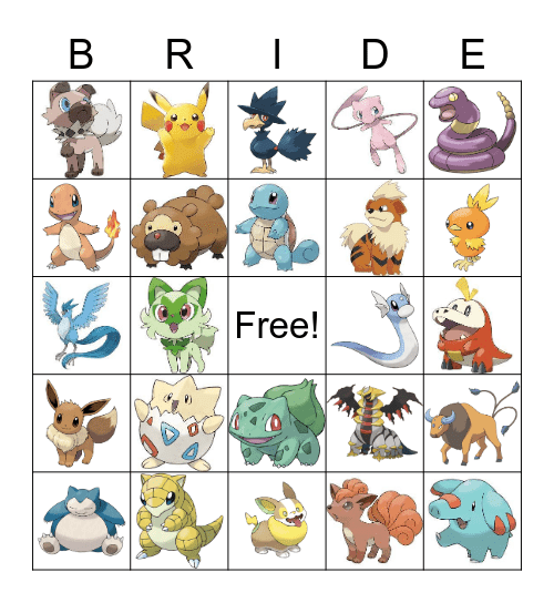 Taylor's Bridal Shower Bingo Card