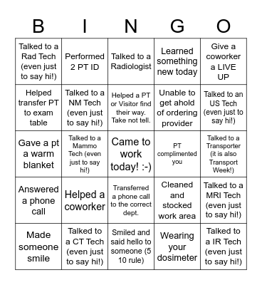 RN  Bingo Card