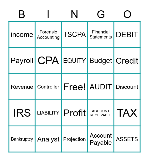 ACCOUNTING BINGO Card