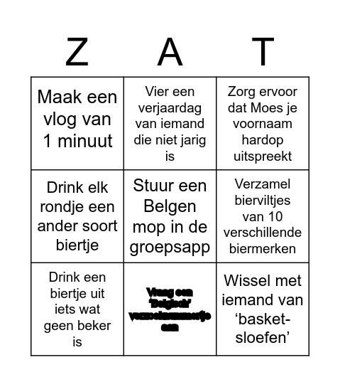 PZ Kroegentocht 2022 Bingo Card