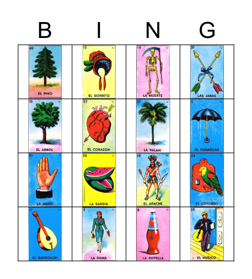 Loteria Bingo Card