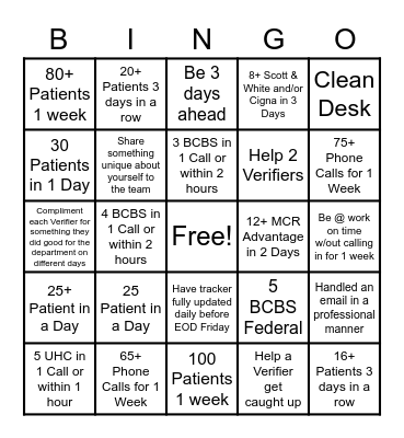 Verifier November Bingo Card