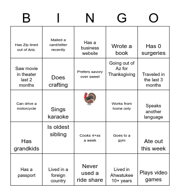 Find Someone Who... Bingo Card