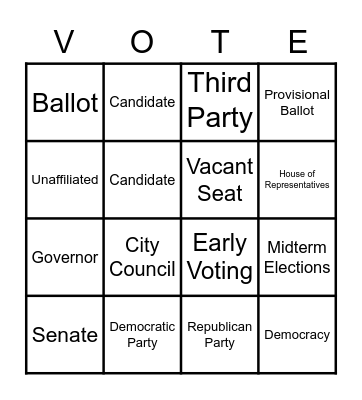 Election Day Bingo! Bingo Card