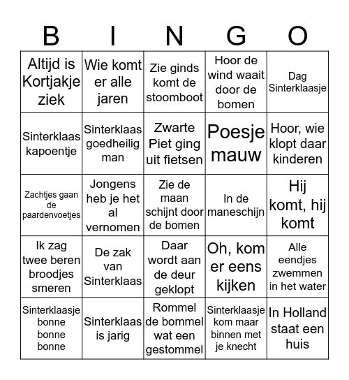 Sint 2015 Bingo Card