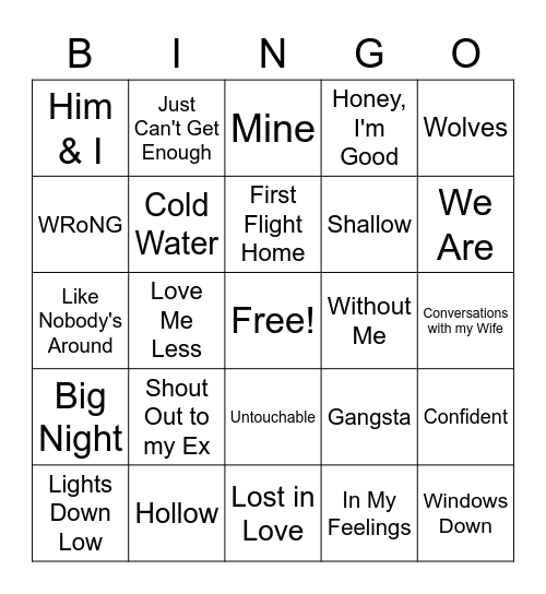 DJ Bingo (Let me hear this POP real quick) Bingo Card