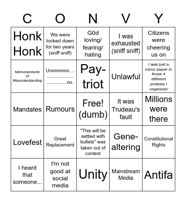FREEDUMB BINGO Card