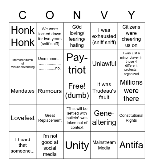 FREEDUMB BINGO Card