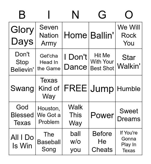 WORLD SERIES BINGO Card