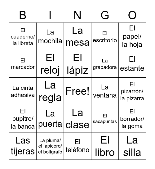 Los objetos en la clase Bingo Card