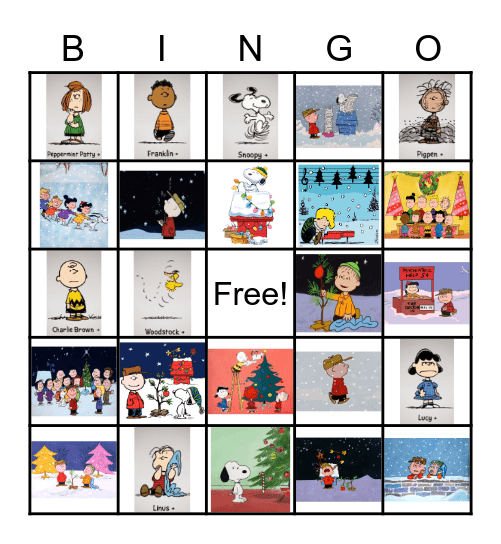 Charlie Brown Christmas Bingo Card