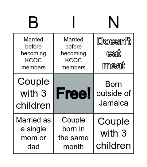 Now I know! Bingo Card